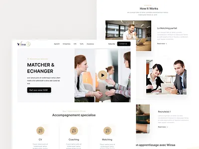 Winaa Homepage Exploration 2022 arslan design german interview job landing matching online page trend ui web