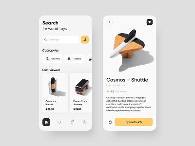 Wooden Toys mobile app app app design clean clean ui concept daily ui dailyui flat illustrations minimal mobile app design product page ui ui ux ui design uiux ux web