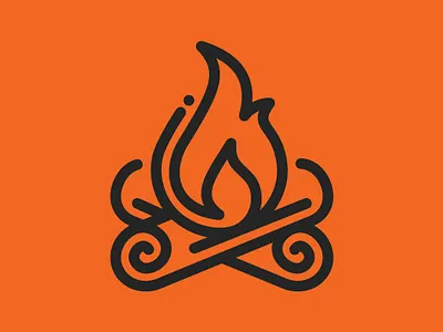 Day 54 - Bonfire - 100 Icons Daily 100days bonfire design flame icon illustration leeayr logo minimal vector