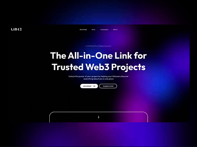 LINK3 V3 Landingpage Concept - Blockchain Web3 SocialNFT Profile animation bitcoin blockchain btc crypto landingpage minimal minimalist nft social ui web web3 website