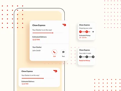 DoorDash Widget app card challenge delivery design doordash dribbble figma flat food mobile red ui ux widget