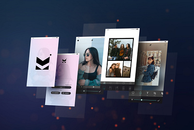 Mobile photo edditing App Screen Mockups app design minimal mobile mobile app photoeditor typography
