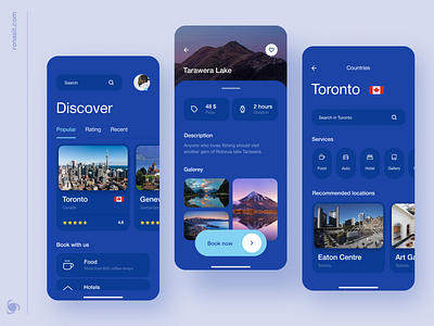 Travel Service Mobile App app app design booking app bookings discover mobile app mobile app design mobile design mobile ui mvp ronas it tours travel travel app traveling travelling trip trips ui ux