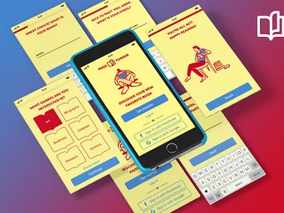 Page Turner app design figma flat illustration logo ui
