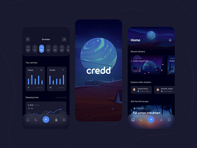 Credd - dream tracking app app design graphic design ui ux