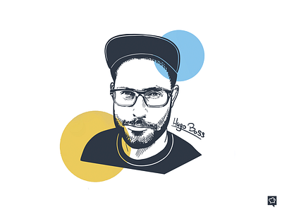 Boss art boy branding design handdraw illustration lineart linen monochrome