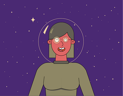 Lost in Space art composition girl illustration illustrator space spaceman stars visual