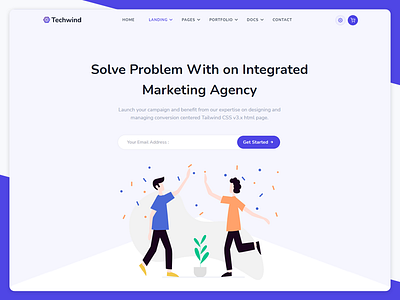 Saas & Software Tailwind CSS Landing Page Template - Techwind agency animation application branding business corporate design graphic design gym illustration logo marketing saas software tailwind tailwind css ui