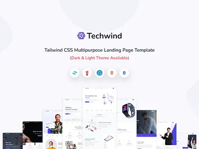 Techwind - Tailwind CSS Template agency animation application branding business corporate design gym illustration logo marketing personal saas software tailwind tailwind css tailwind elements tailwind ui tailwindcss ui