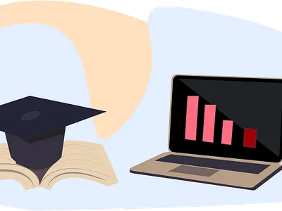 degree or job online or offline art design flat flat illustration graphic design illustration job application online course online marketing vector