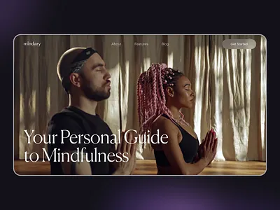 Mindfulness App Website app design branding design graphic design illustration interface marketing meditation mindfulness mobile mobile app mobile ux scroll ui user experience ux web design web page website yoga