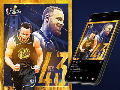Steph Curry - Game 4 adobe photoshop basketball creative design golden state warriors graphic design instagram nba photoshop social social media typography