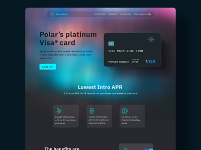 Finance - Credit Card Website bank card banking credit card gradient ui uidesign web design website