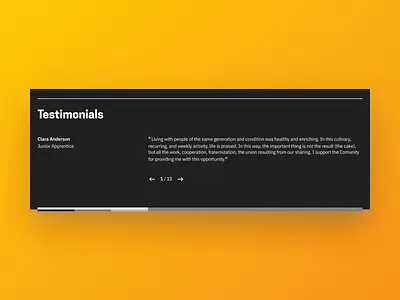 Testimonials Snippet landing page orange retro simple slide snippet testimonials typography ui web website