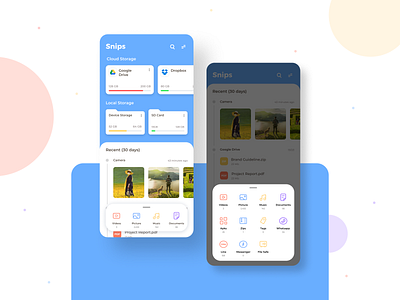 Snips - File Manager App app file file manager file sharing folders google drive icon ios management management app mobile app mobile app design ui ux