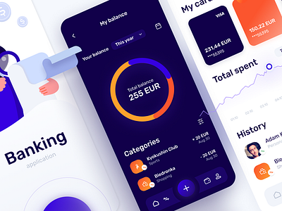 Banking mobile application app concept design figma mobile product design ui uidesign ux uxdesign