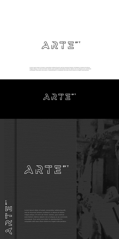 Logo Concept for arte by t minimalist logo outlines wordmark