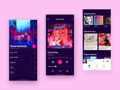 Music App app design concept design interface minimal mobile mobile app music music app player ui ux web