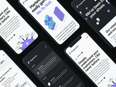 Programmai — Mobile Screens agency app branding branding agency clean homepage isometric london programmai purple saas tech together ui ux web web design website