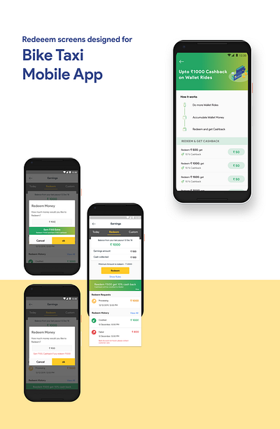 Redeem Re-design app cash cashback design discount mobile mobile app mobile design mobile ui offer redeem redesign rides ui ui design uiux ux uxui wallet wallet money