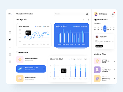 Medical Healthcare - Desk app dashboad dashboard app dashboard design design digital flat health health app healthcare illustration medical medical app medical care medicine minimal ui ux web design webdesign