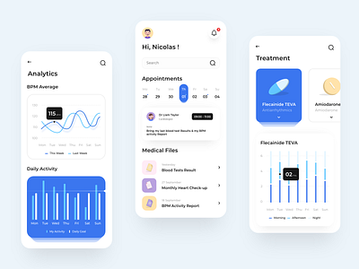 Medical Healthcare - Mobile app colors dashboard design digital flat health health app healthcare illustration iphone medical medical app medical design medicine medicine app minimal mobile ui ux