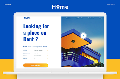 Lookg for a place on rent bachelor girls balance blue color combination documentry geometry gradient home inspiration landing redesign rent search web design webdesign website website design yellow