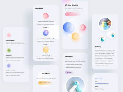 Window Cleaning - Mobile Pages clean design clean ui cleaning cleaning app cleaning company cleaning logo cleaning service cleaning services gradient mobile mobile app mobile app design mobile application mobile design mobile ui responsive responsive design responsive web design responsive website window cleaning