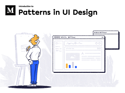 Introduction to Patterns in UI Design Illustration article article design artist blog blog post crayon dashboard design designer designing drawing exploration gray illustration medium patterns process promotion ui windows