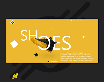 Foot wears landing page design frontend ui ux webdesig yellow