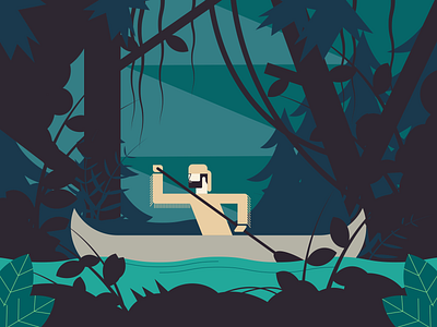 Canoe Trip illustraion illustration illustration art illustration digital illustrations minimalist seattle