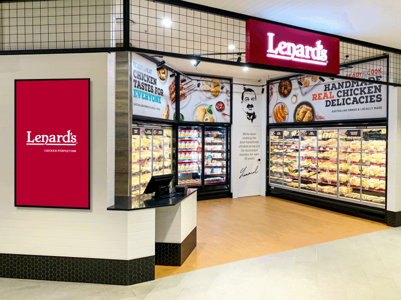 Lenard's Digital Point of Sale after effects branding design design food graphic design illustration in store motion design retail design typography video