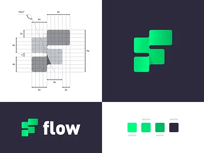 Flow - Logo Design Concept blockchain blockchain logo brand identity brand identity design continuity cryptocoin cryptocurrency digital flow geometric lettermark lettermark design lettermark logo logo logo design smooth tech logo technology technology logo visual identity