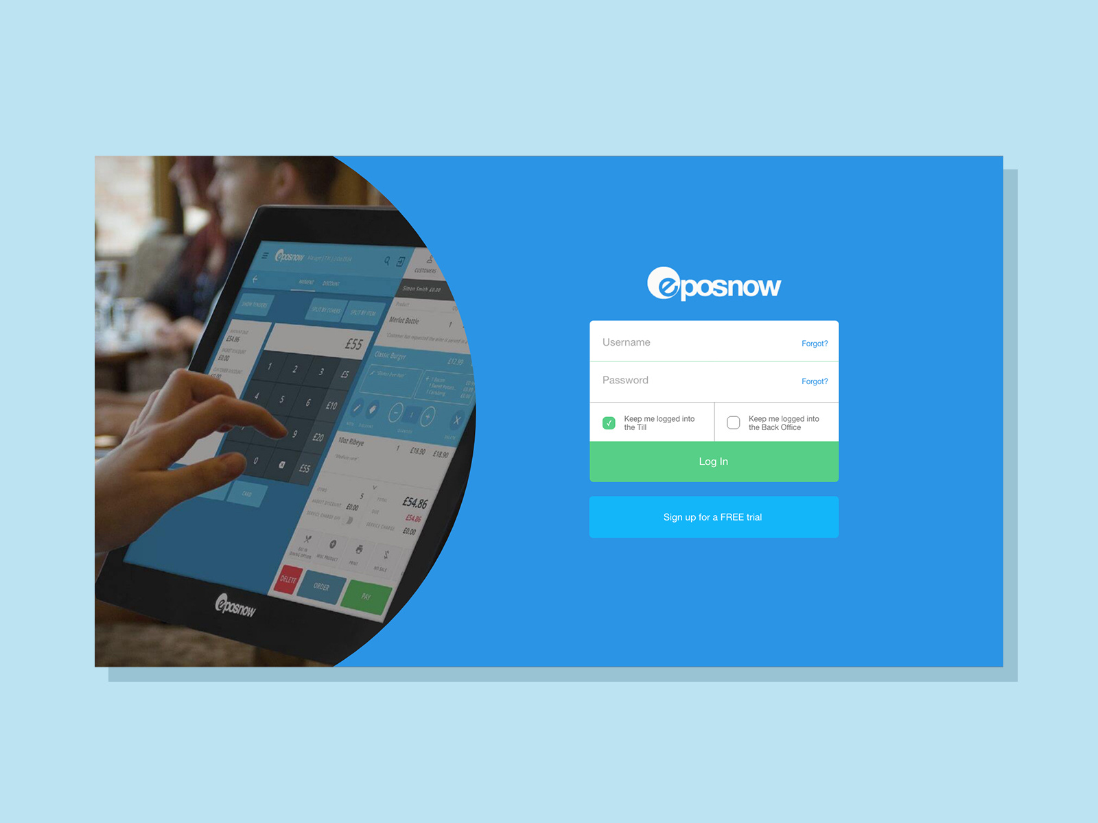 Example of Log In Modal