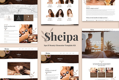 Sheipa - Spa & Beauty Elementor Template Kit beauty design elementor elementor templates spa template template kit ui ux web wellness