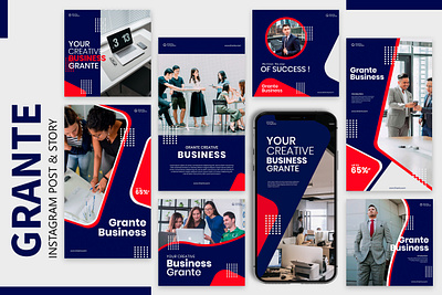 Grante - Instagram Templates Pack brand design branding branding agency branding concept branding design business company corporate creative design feed instagram instagram post pack story ui ux web