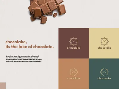 chocolake branding branding concept branding design chocolat colorful icon design logotype mark market minimalist logo minimalistic vector art