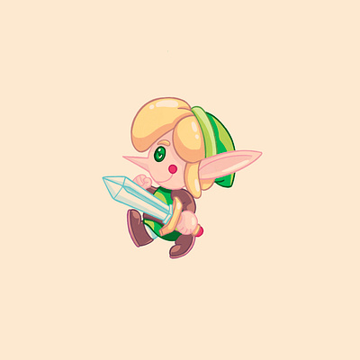 Pointy Link breath of the wild challenge colorful ears inktober inktober2020 legend of zelda link links awakening nintendo sword zelda