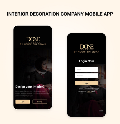 Interior decoration company mobile app design landing page design mobile app design mobile apps ui uidesign uiux uxdesign