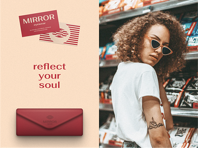 Mirror eyewear brand brand identity branding business card case clean eye eye logo eyewear logo logotype mirror