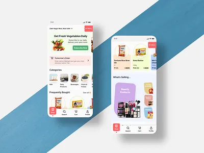 Grocery App UI app design ecommerce grocery app minimal product ui ux