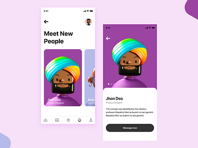 Meet People adobexd app app design duik dummy jhon deo location search people ux uxui
