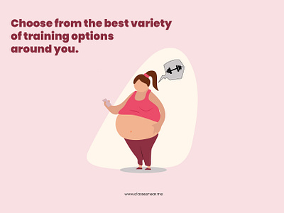 classes near me fat girl fitness gym illustration pink workout