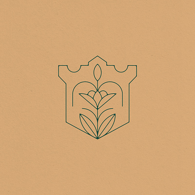 Floral Crest Logomark, 2022 badge brand identity branding building castle crest design floral flower flowers illustration logo