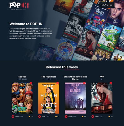 POP-IN - Homepage Concept branding design ui uidesign visual design web