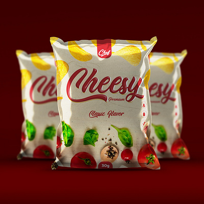 Cheesy - Potato Chips Packaging branding design package design packaging potato potato chips