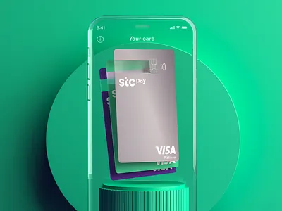 credit card app 3d app c4d card cinema4d credit glass illustration phone product render ui uxui