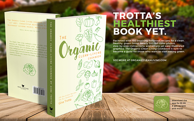 The Organic Clean-Living Cookbook app design graphic design illustration typography