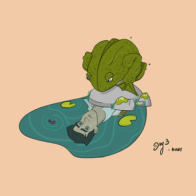 Inktober DAY 3 : Bulky 3d bulky day frog illustration inktober inktober2020 photoshop prince