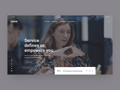 Sanne Website Homepage corporate corporate website design hero homepage landing slider ui web design website